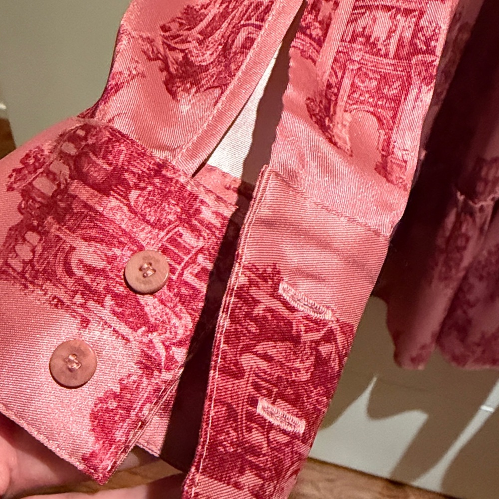 HUGO Red Patterned Button-Up Shirt - Picture 4 of 4